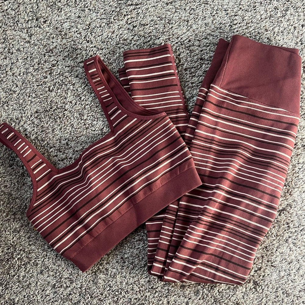 Spiritual Gangster Burgundy and Pink Activewear Set